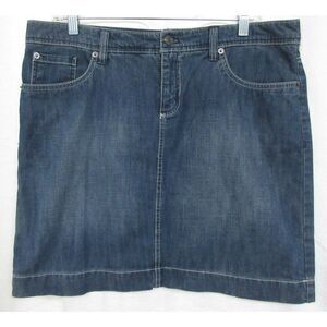 GH Bass & Co Size 10 Dark Denim Short Pencil Skirt Straight 100% Cotton 5 Pocket